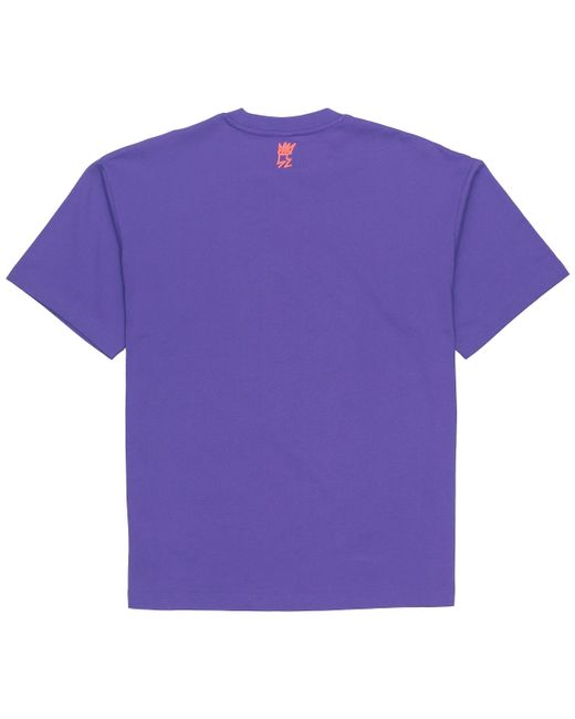 Adidas Purple Originals Large Logo Alphabet Round Neck Casual Sports Short Sleeve Couple Style for men