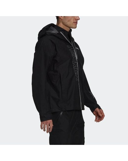 Adidas Black Terrex Gore-tex Paclite Rain Jacket for men