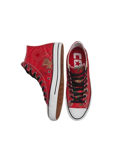 Converse Red Chuck Taylor All Star Pro Leaves for men