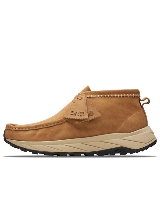 Clarks Brown Wallabee Eden Suede 'Dark Sand' for men