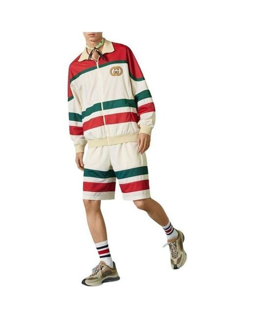Gucci Red Mesh Fabric Shorts 'Off' for men
