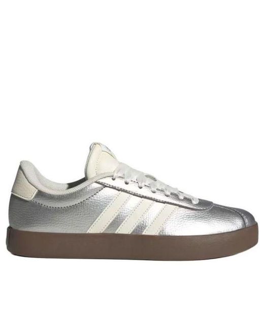 Adidas White Vl Court 3.0 Metallic Off Gum'