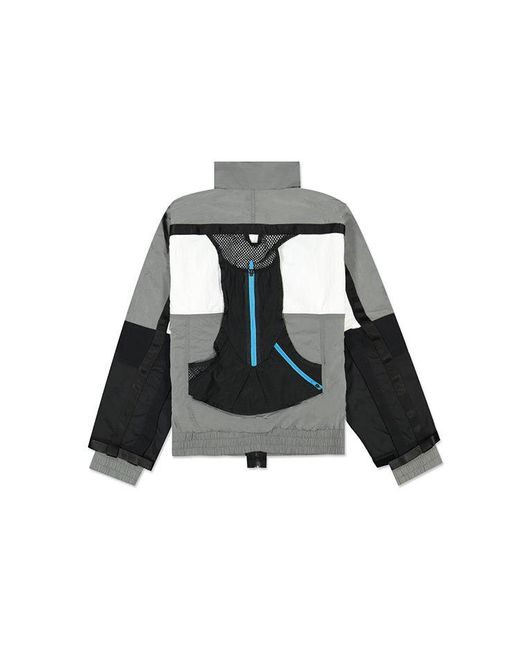 Nike Gray Ispa Series 3M Reflective Zipper Pocket Casual Jacket Windbreaker 'Wolf' for men