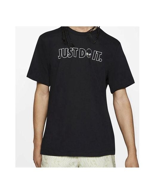 Nike Black Sportswear Printing Short Sleeve 'Alien' for men