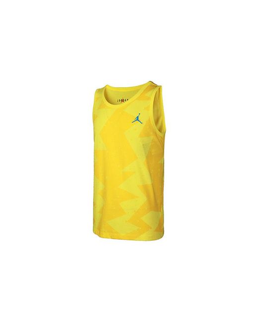 Nike Yellow Printed Poolside Printing Basketball Sports Vest for men