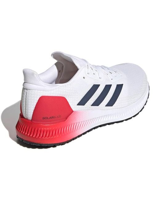 Adidas White Solar Blaze Wear-Resistant Low Tops for men