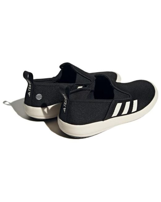 Adidas Black Terrex Boat Slip-On Shoes for men