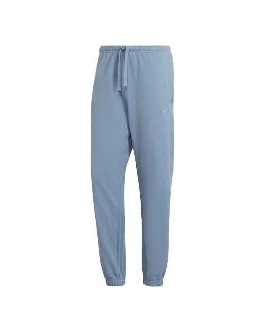 Adidas Blue Originals Logo Solid Color Bundle Feet Sports Pants/Trousers/Joggers for men