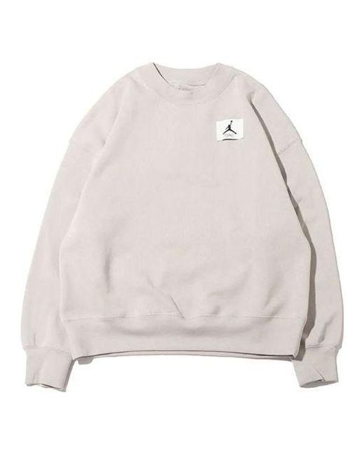 Nike Multicolor (Wmns) Fleece Crew Fleece Lined Round Neck Loose Pullover Hoodie 'Light Mineral'