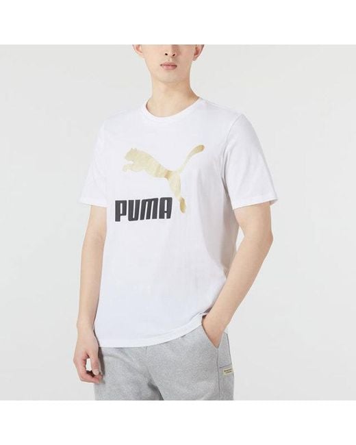 PUMA White Classics Logo Metallic Tee for men