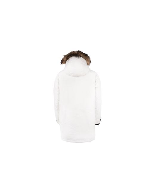 New Balance White Warm Long Down Parka for men