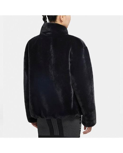 Nike Black (Wmns) Sportswear Swoosh Large Logo Stay Warm Lamb's Wool Stand Collar Jacket Autumn Asia Edition