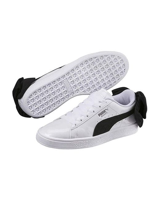 PUMA White (Wmns) Basket Bow