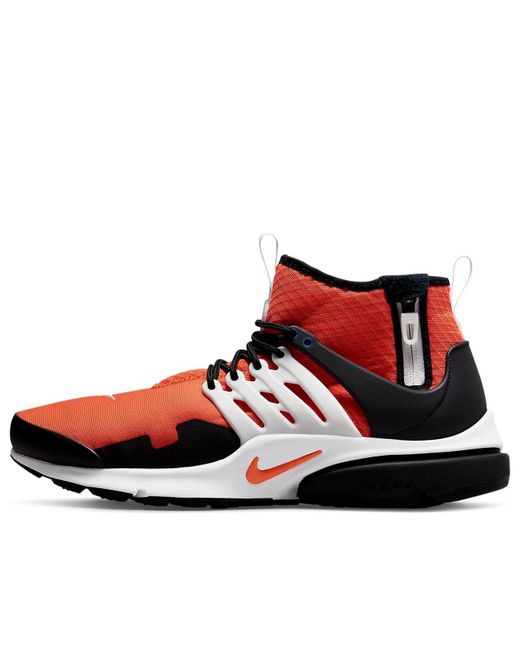 Nike Red Air Presto Mid Utility Shoes for men