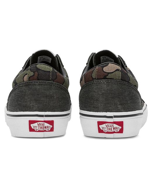 Vans Brown Ward Low Top Casual Skate Shoes Camouflage for men