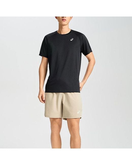 Asics Black Icon Short Sleeve Top 'Performance' for men