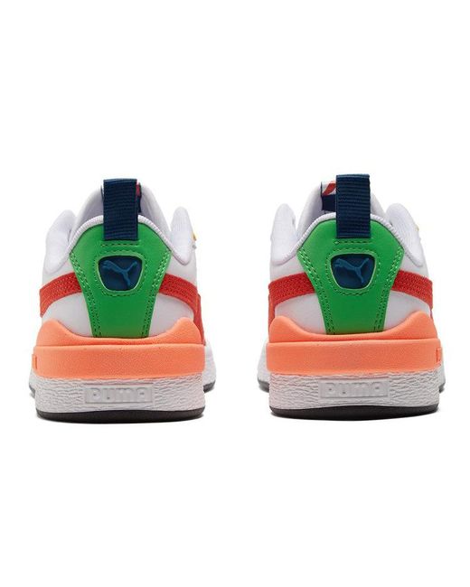 PUMA White Suede Bloc Cherry Tomato' for men