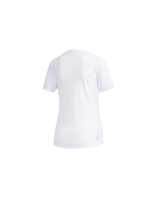 Adidas White (Wmns) Sports Stylish Short Sleeve