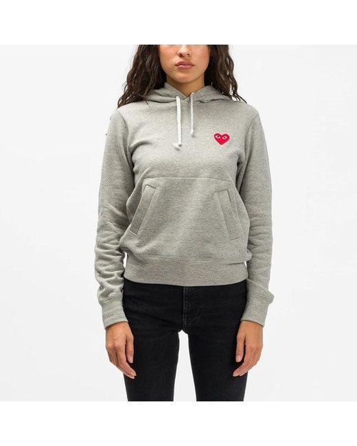 COMME DES GARÇONS PLAY Cdg Play Black Logo Hooded Pocket Hoodie Gray