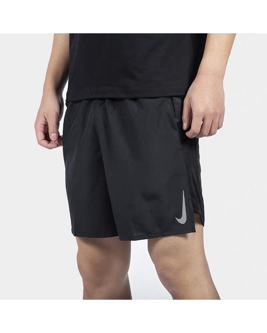 Nike Black Challenger Dri-Fit Non-Liner Running Quick-Dry Shorts for men
