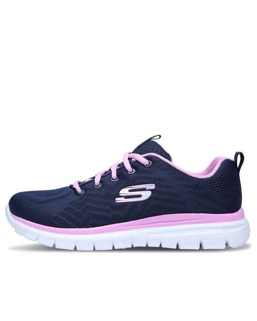 Skechers Graceful Get Connected Running Shoes Blue/pink/white | Lyst