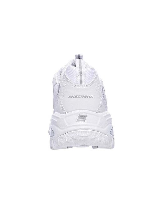 Skechers White D'Lites 1.0 Low-Top Running Shoes for men