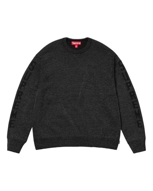 Supreme Black Reflective Sweater for men