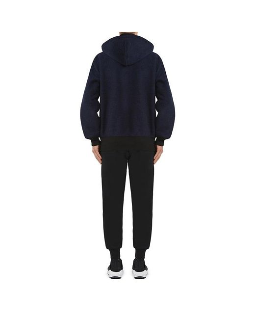 Adidas Blue Y-3 Colorblock Long Sleeves Hooded Jacket for men