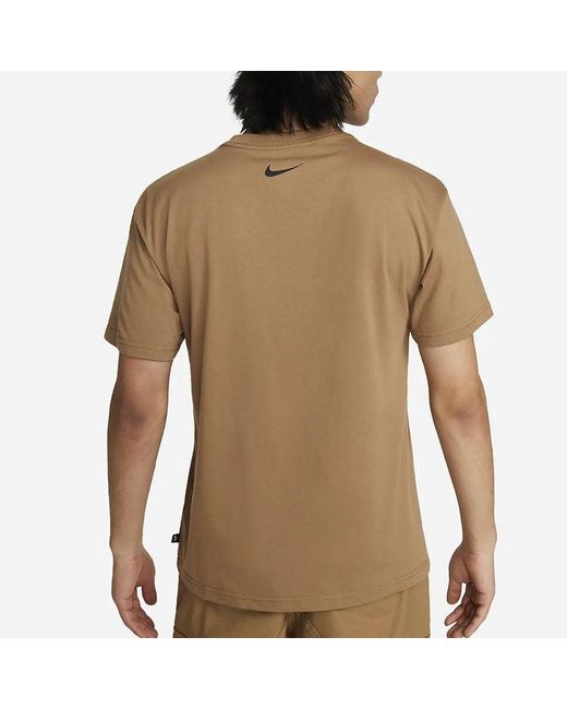 Nike Multicolor Sb Skateboard Cartoon Landscape Pattern Skateboard Round Neck Short Sleeve for men