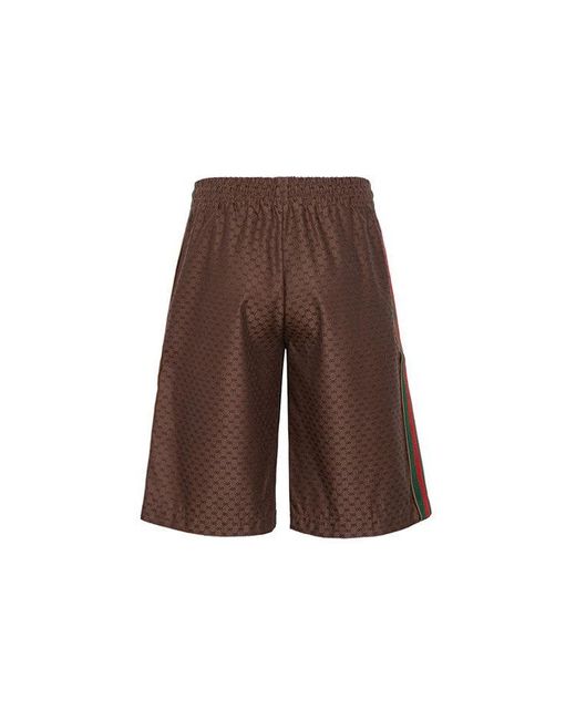 Gucci Brown Ss21 Printing Shorts for men