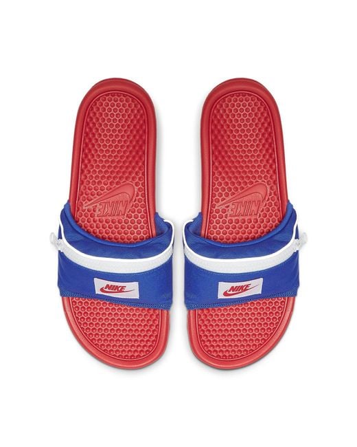 Nike Blue Benassi Jdi Fanny Pack Slides 'Crimson Royal' for men