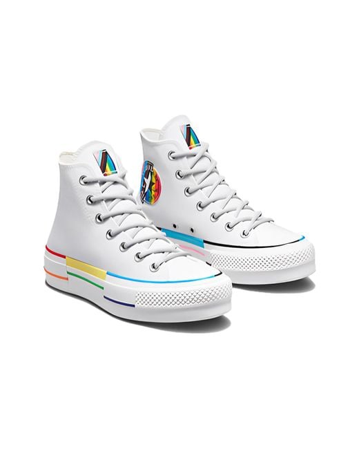 Converse White Chuck Taylor All Star Lift High 'Pride Proud To Be' for men