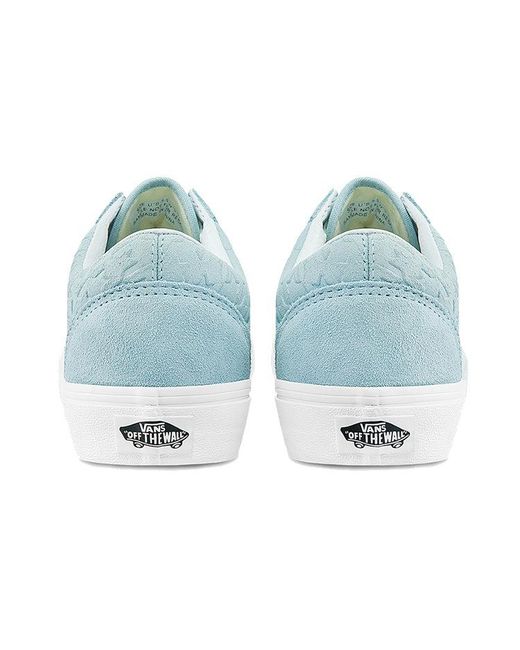 Vans Blue Old Skool Breathable Lightweight Wear-Resistant Low Tops Casual Skateboarding Shoes for men