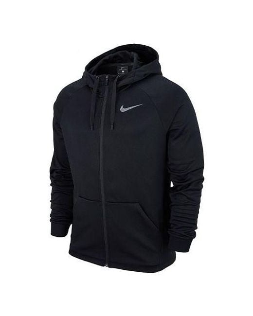 Nike Blue Therma Zipper Cardigan Casual Sports Hooded Jacket for men