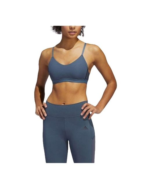 Adidas Blue (Wmns) All Me 3-Stripes Bra