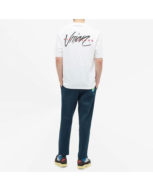 Nike White X Union La Dunk Printing Sports Round Neck T-Shirt Asia Sizing for men