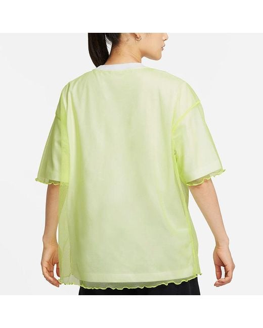 Nike Green (Wmns) As Sportswear Tulle Ss Top Sportswear Tee