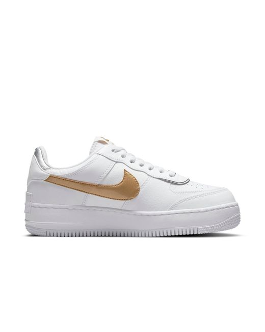 Nike White (Wmns) Air Force 1 Shadow Metallic'