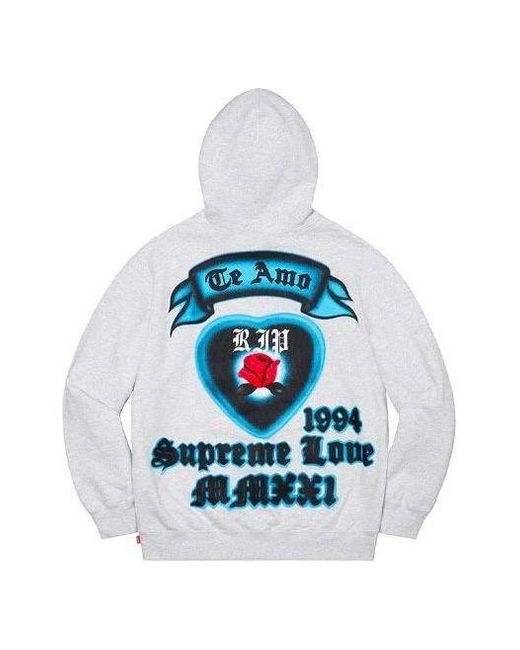 Supreme Blue Love Hooded Sweatshirt for men