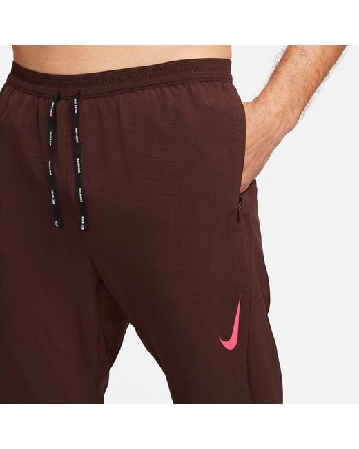 Nike Brown Dri-Fit Adv Aeroswift Racer Running Pants for men