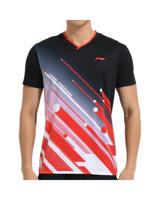 Li-ning Blue National Team Table Tennis Jersey T-Shirt for men