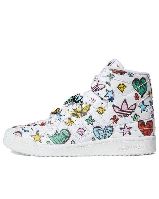 Adidas Blue Jeremy Scott X Forum 84 High 'Monogram Graffiti' for men