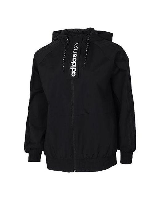 Adidas Blue (Wmns) Neo Hooded Sports Jacket