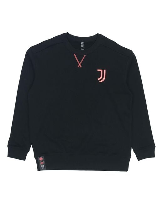 Adidas Blue Juve Lny Cr Swt Limited Juventus Embroidered Team Logo Soccer/Football Sports Pullover for men