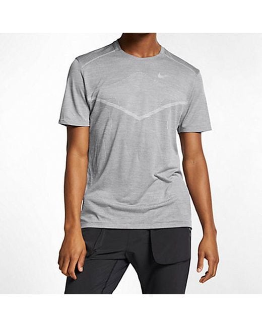 Nike Gray Techknit Ulta Reflective Element Sports Short Sleeve for men