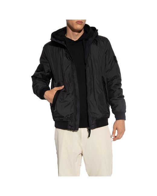 Stone Island Black Garment Dyed Crinkle Reps Ny Jacket for men
