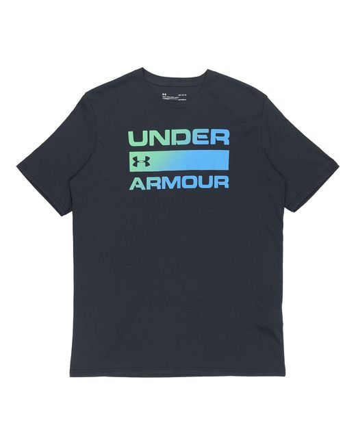 Under Armour Blue Team Issue Wordmark Casual Elastic Printing Short Sleeve for men