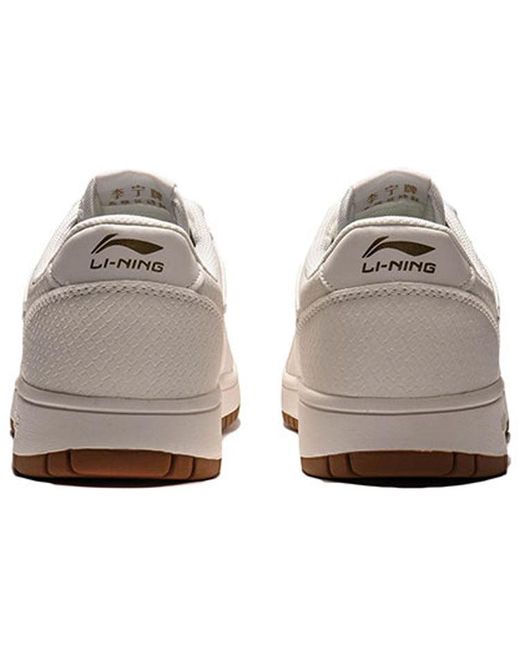 Li-ning White Casual Sneakers Low Canvas' for men