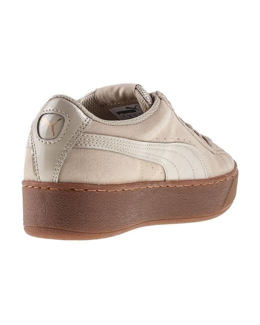 PUMA White (Wmns) Vikky Platform 'Pebble'