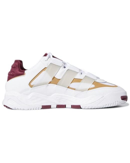 Adidas White Originals Niteball Wear-Resistant Retro Basketball Shoes for men